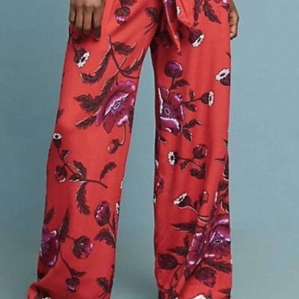 Anthropologie Scarlet Floral Print Pants